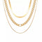 Three Layers Golden Snake Choker Chains Necklace