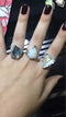 Silver Statement Triangle Geometric Charm Rings (Set of 3) - [neshe.in]