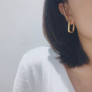 Trendy Korean Hoop Earring with Gold Plating