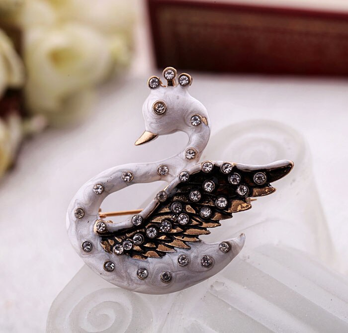 Swarovski swan brooch on sale