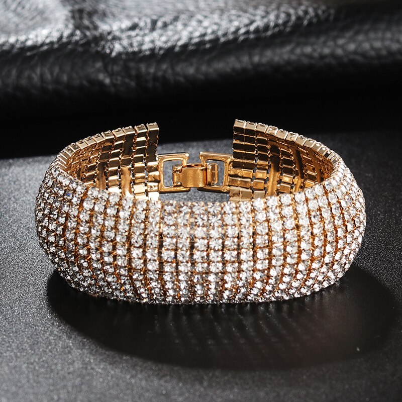 Wide crystal bracelet store