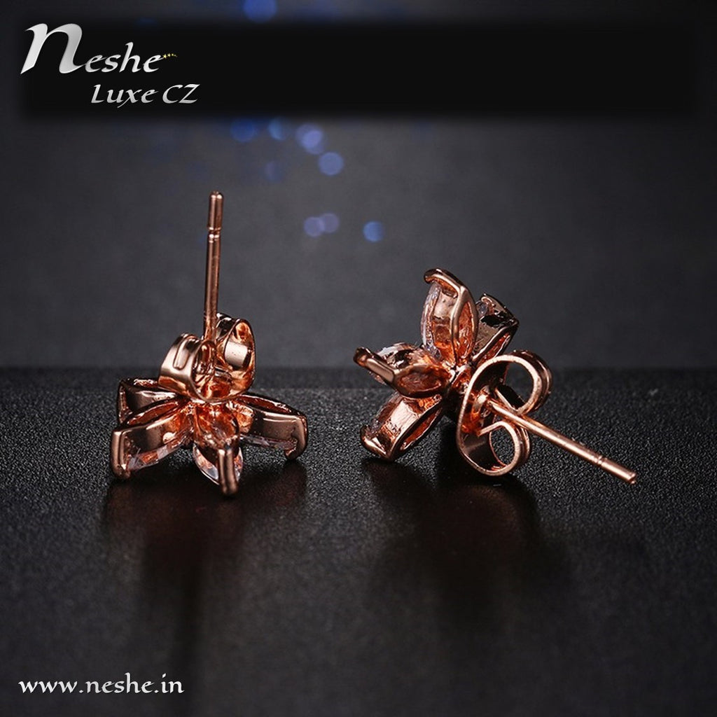Flower shaped online earrings studs