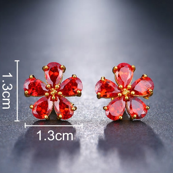 Square Cross Earrings with Dark Red and Gold – Vase Studio