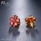 CZ Crystal Red Flower Stud Earring