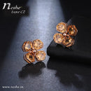 CZ Flower Crystal Geometric Stud Earrings - 3 Colors