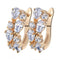 Golden Clear CZ Crystal Exquisite Party Hoop Stud Earrings