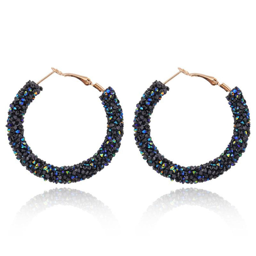 Crystal round hot sale earrings