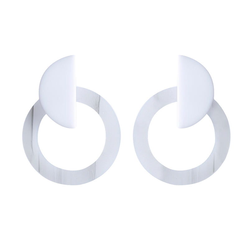 Big Round Geometric Acrylic Hoop Earrings - 2 colors - [neshe.in]