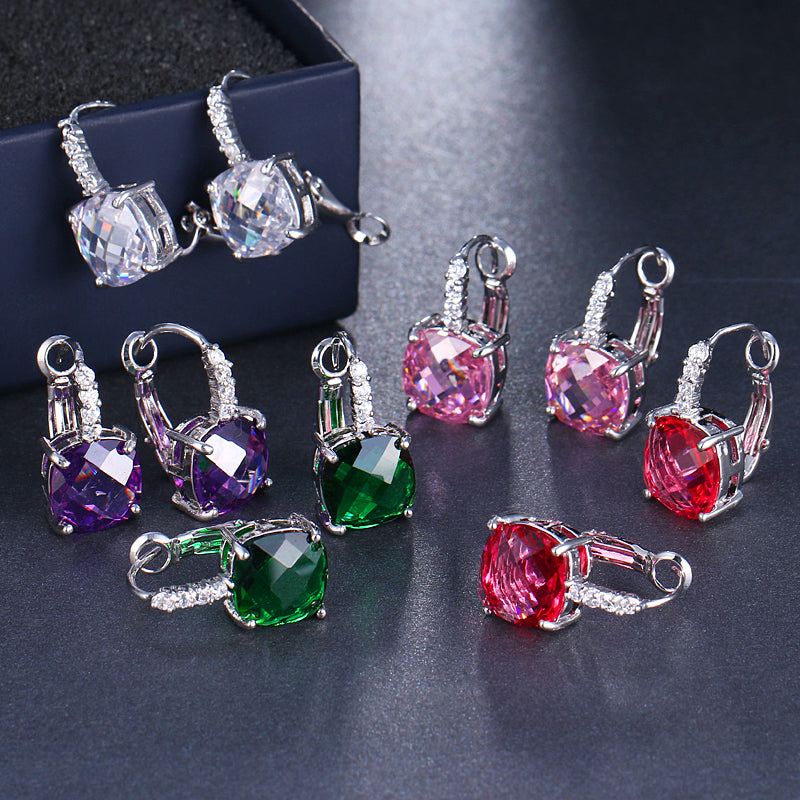 Crystal CZ Diamond Earrings Studs, Diamond Studs, Stud Earrings, Studs,  Gift For Her ,small leaf studs earrings