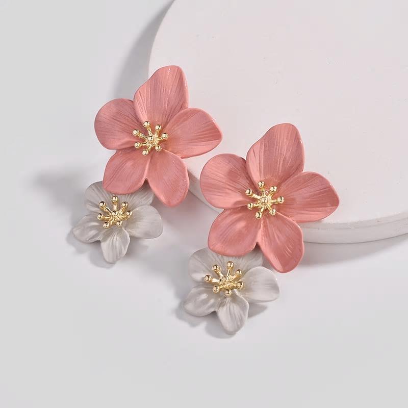 White and pink clearance earrings