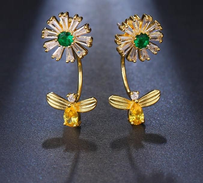 Bee hotsell crystal earrings