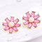 Colorful Crystal Flower Stud Earrings - 3 Colors - [neshe.in]