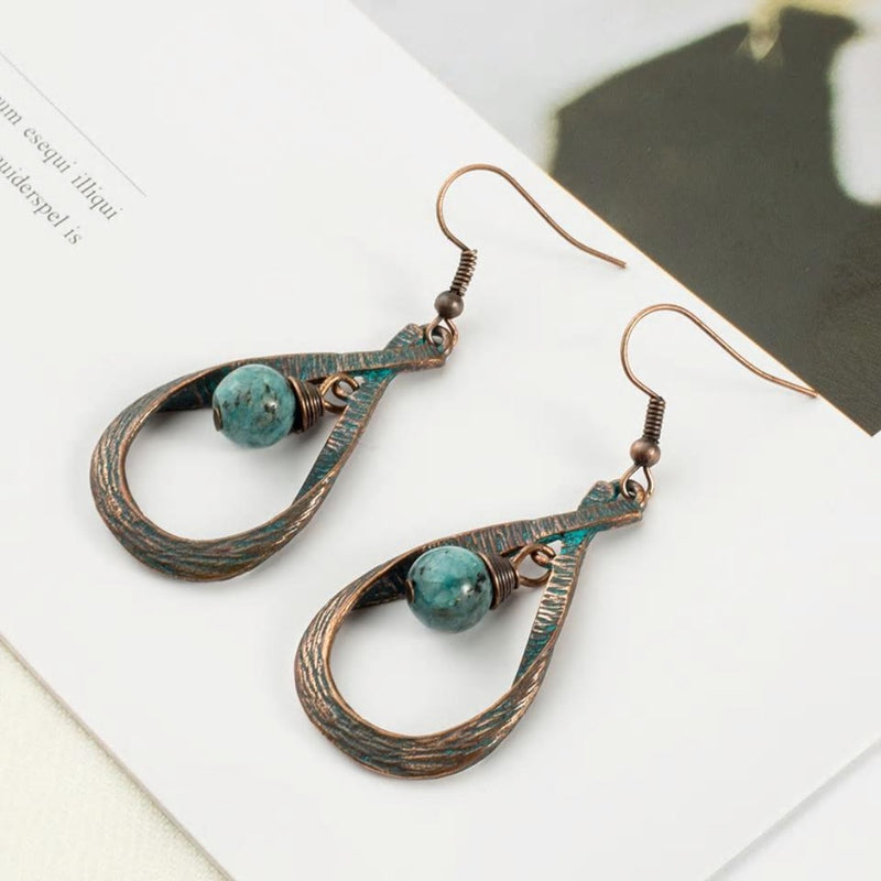 Antique Bohemian Knot Styled Earring - 3 Stone Color - [neshe.in]