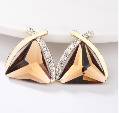 Triangle shaped earrings gold best sale