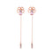 Heart Flower Crystal Water Drop Rose Gold Color Dangle Earrings - [neshe.in]