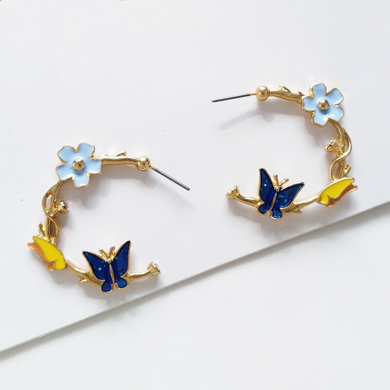 Enamel butterfly earrings shop