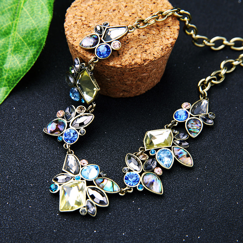 Antique Geometric Pendant Statement Necklace Neshe Fashion Jewelry