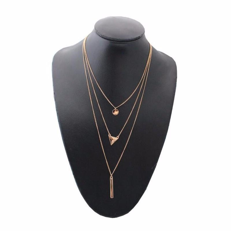 3 layer gold online chain necklace