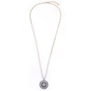 Pearl Chain Round Off Center (Side) Pendant New  Styled Necklace - [neshe.in]