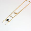 Multilayer Golden Chain Crescent Necklace - [neshe.in]