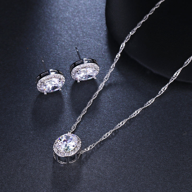 Solitaire necklace & earrings set hotsell