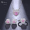 Heart Shape Pink CZ Crystal Necklace Earring & Adjustable Ring Set