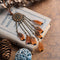 Long Leather Chain Feather Pendant Vintage Sweater Chain Necklace