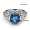 Vintage Blue CZ Zircon Silver Ring - [neshe.in]