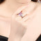 White Gold plated Pink CZ Crystal Ring - [neshe.in]