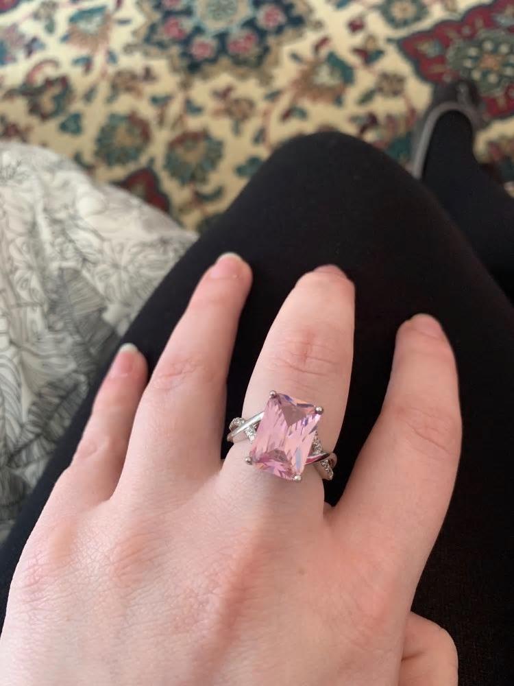 Light pink stone ring best sale