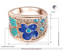 Trendy Plum Enamel Work Flower Finger Ring - 2 Colors - [neshe.in]