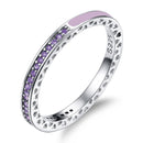 Classic Round Multicolor CZ Crystal Sleek Ring - 4 Colors - [neshe.in]