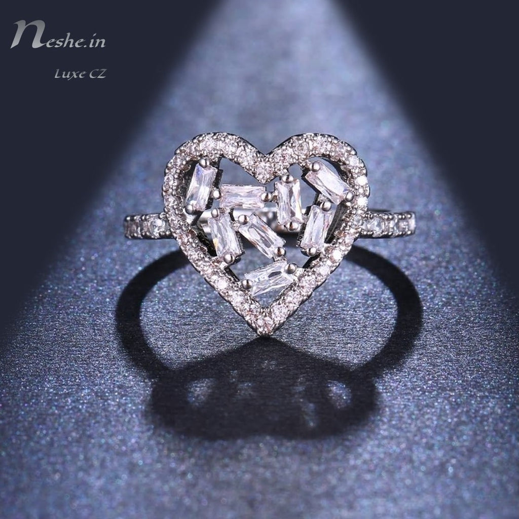 Heart shaped cz rings shop
