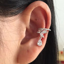 CZ Crystal Jackets Ear Cuff Water Drop Clip on Earrings.