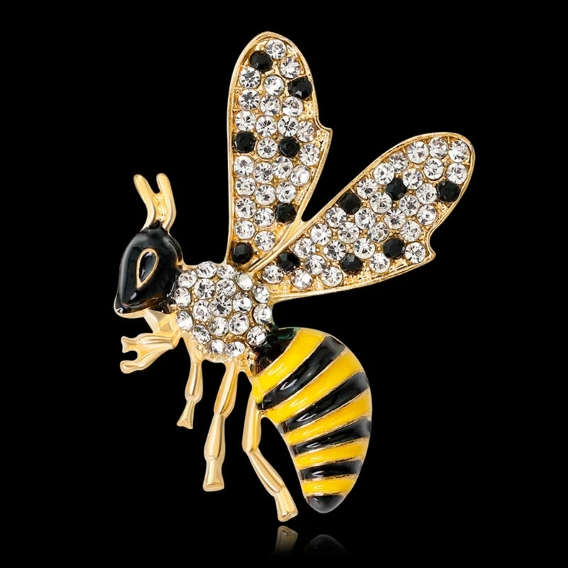 Crystal Rhinestone Bee Brooch