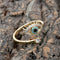 Evil Eye Hamsa Adjustable Open Ring