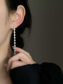 CZ  Long Elongated  Zircon Drop Earring