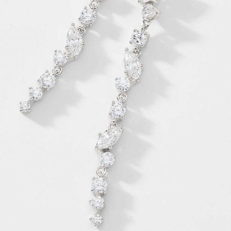 CZ  Long Zircon Drop Earring