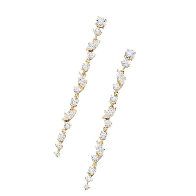 CZ  Long Zircon Drop Earring