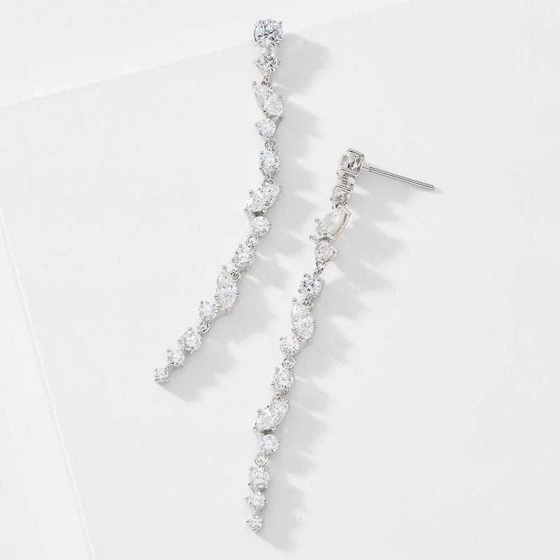 CZ  Long Zircon Drop Earring