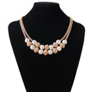 Golden Chain European Style Pearls Choker Necklace - [neshe.in]