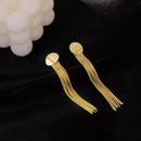 Long Tassel Drop Dangle Metal Earrings - 2 Colors