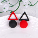 Geometric Acrylic Colorful Stud Earring - 3 Styles