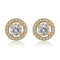 Golden Round AAA CZ Crystal Stud Earrings