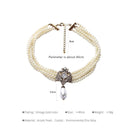 Crystal Flower Pearl Layers Collar Statement Necklace & Earring Set
