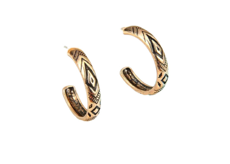 Vintage Gold Medium Hoop Earrings – Admiral Row