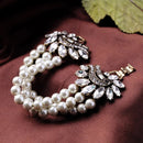 Layered Pearl Party Perfect Clear Crystal Bracelet