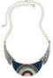 Ethnic Enamel Beads Moon Shaped Choker Necklace - 3 Casual Colors - [neshe.in]