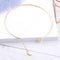 Stylish Open Gold Choker Necklace with Crystal Moon Pendant