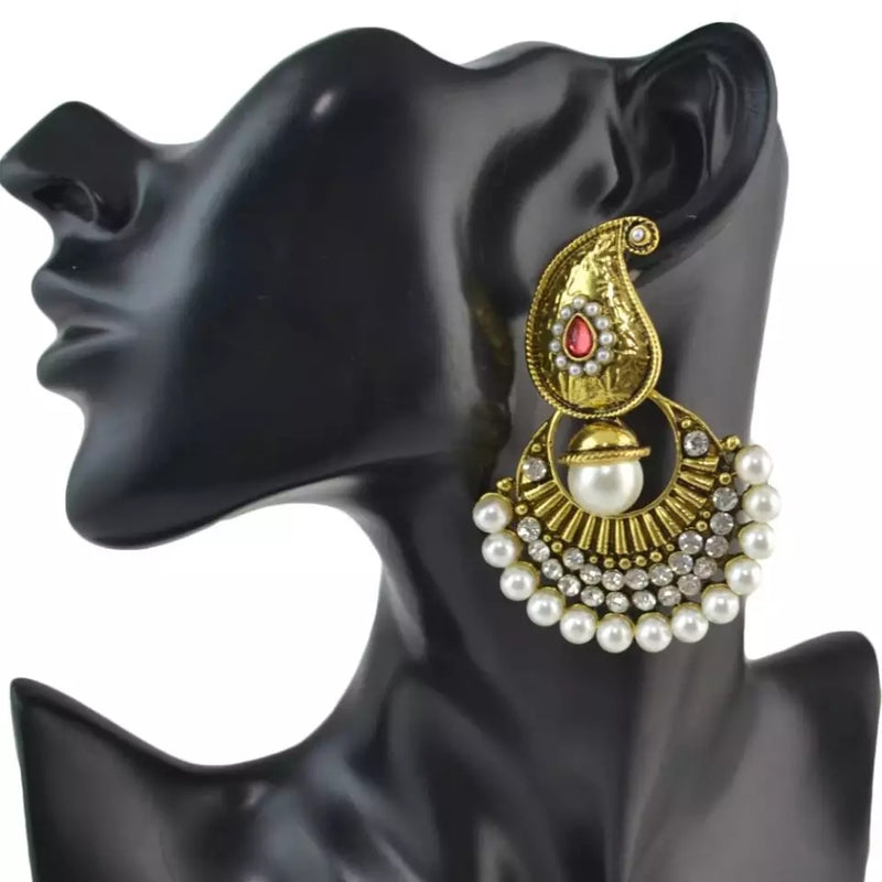 Flipkart.com - Buy SPARGZ Big Long Indian Style Antique Gold Plated AD  Stone Earrings For Women Diamond, Pearl Alloy Drops & Danglers Online at  Best Prices in India